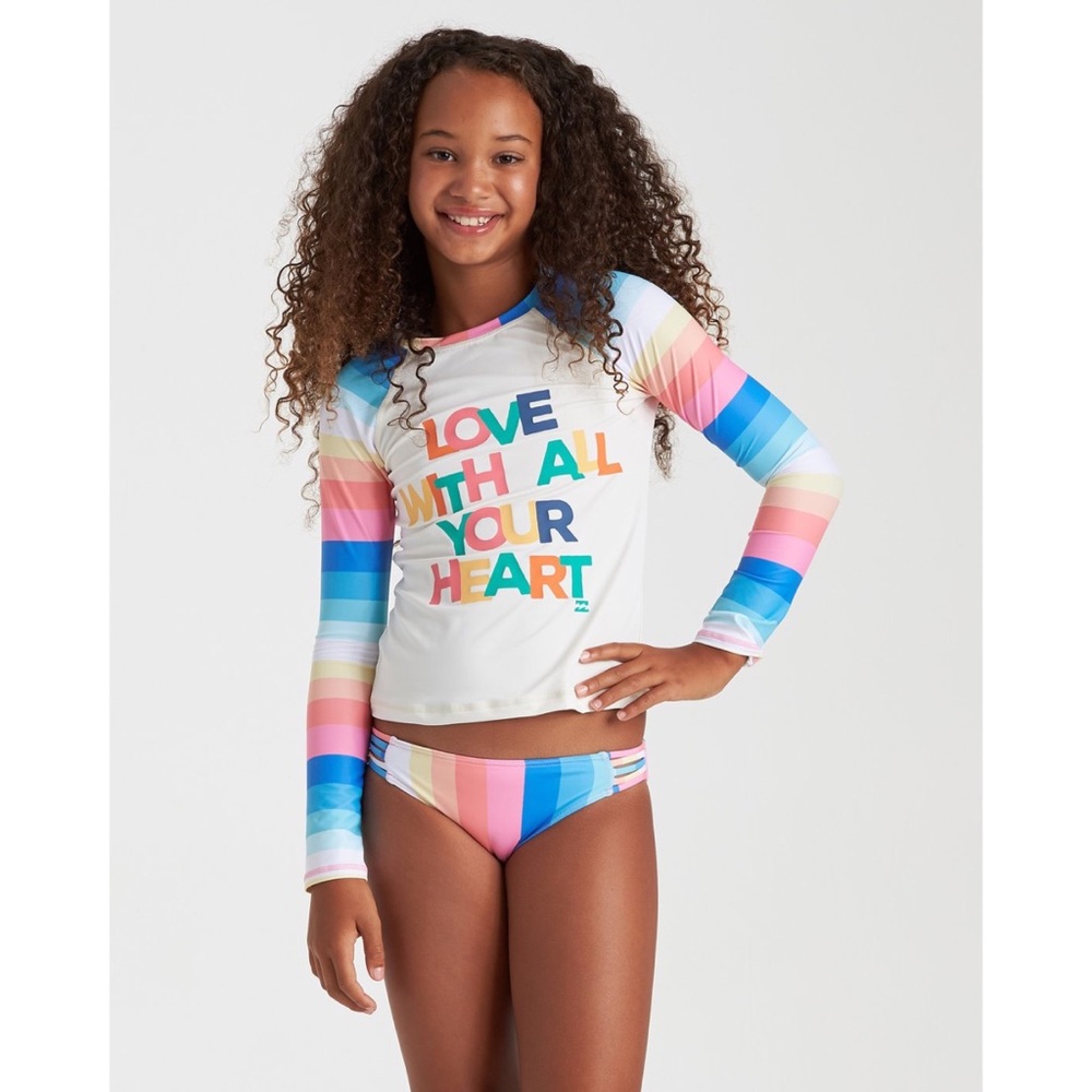 💜🏝 Billabong Girls’ 💛 Rashguard Set 💕